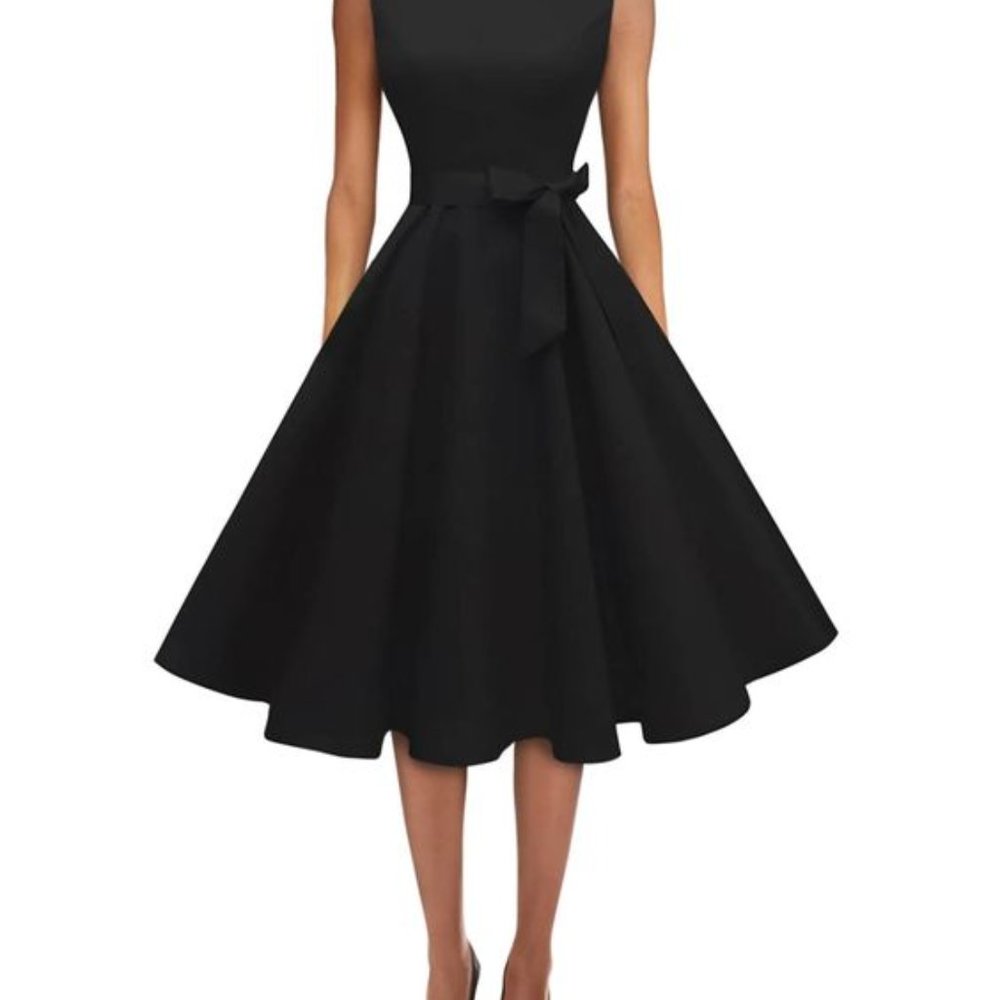 Swing Cocktail Dress 1950s Audrey Hepburn Look